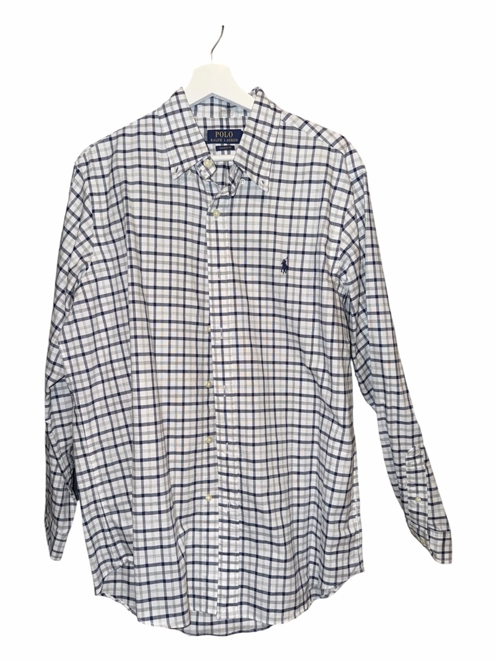 Polo by Ralph Lauren White and Navy Checked Button-Down Shirt